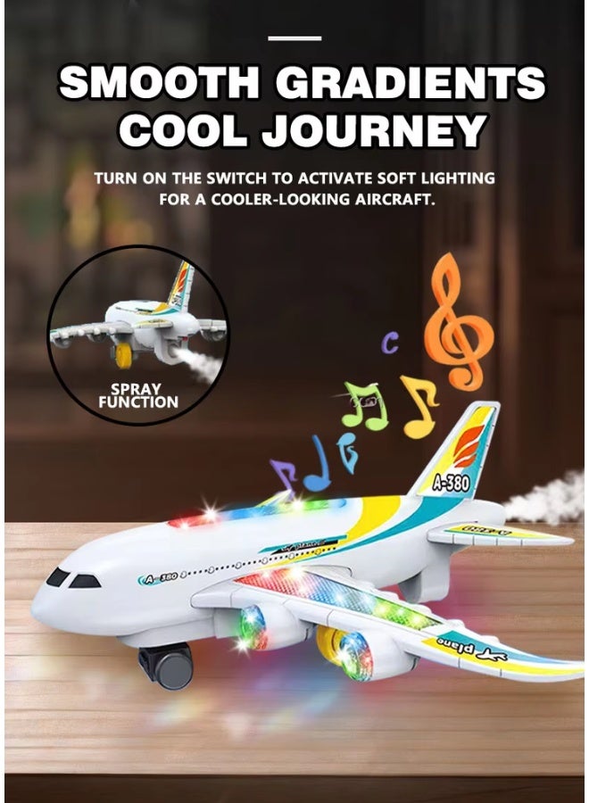 DAT Spray Plane Electric Toy Airplane with Mist Spray, Light & Music, Auto Obstacle-Avoiding Omni Wheels, Durable ABS Body, Kids 3+ - Image 4